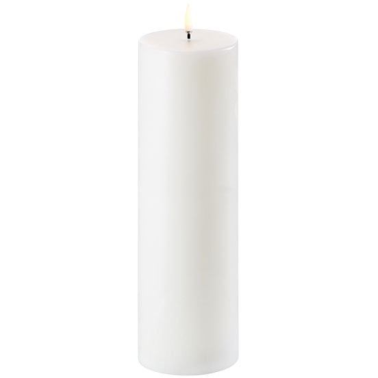 LED Stumpenkerze Nordic White, 7,8x25 cm