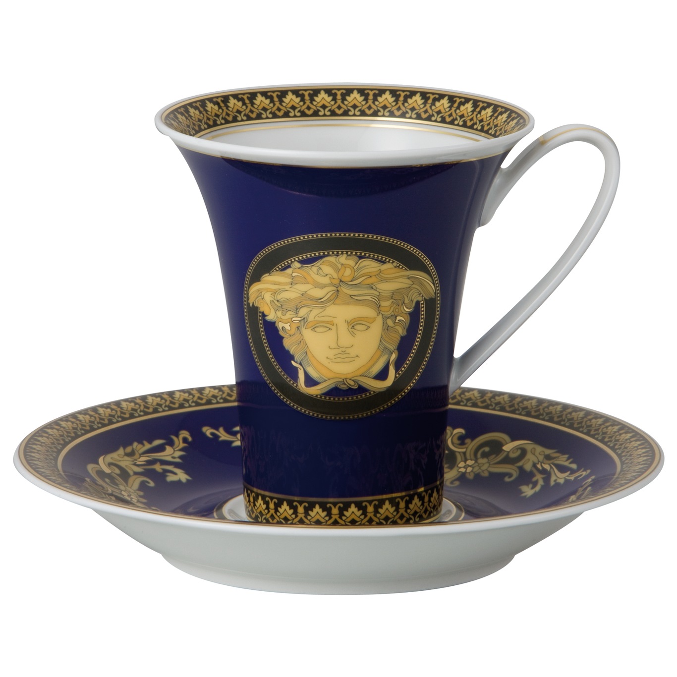 Medusa Blue Coffee Cup With Saucer, 18 cl