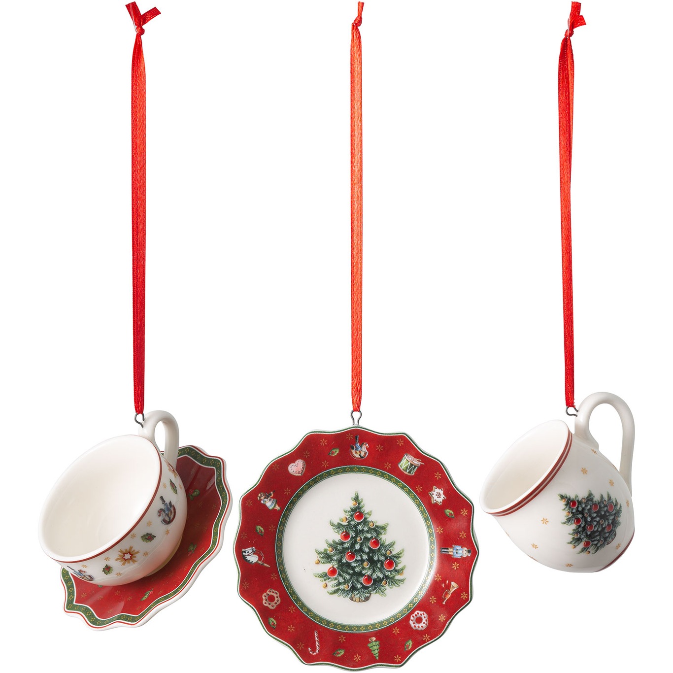 Toy's Delight Christmas Decoration 3-Pack, Red
